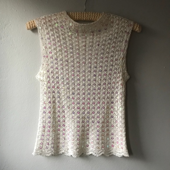 Vintage Tops - Vintage sequin knit top